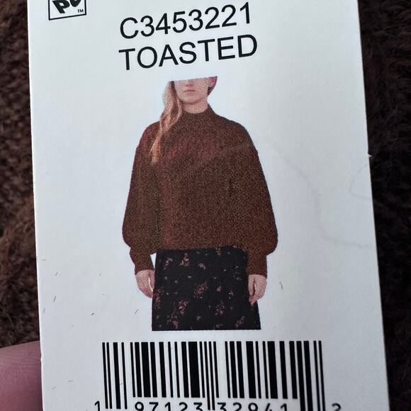 Vince Camuto Toasted Cable Knit Mock Neck Sweater - XL - Picture 3 of 9